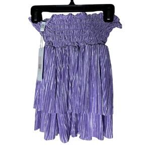 House of Wallace Isla Two Tier Skirt Dark Purple NWT XXS